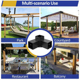 JEXALINE Heavy Alloy Steel Pergola Kit with 3-Way Brackets for 4"x 4" (Actual 3.6" X 3.6") Lumber，DIY Pergola Brackets Suitable for JEXALINE