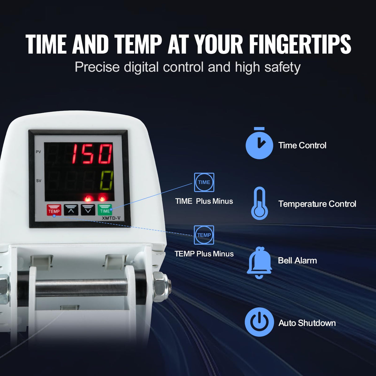 VEVOR Heat Press, 15x15 Power Heat Press Machine, Fast Heating, High Pressure Heat Press Machine for T-Shirt, Digital Industrial Sublimation Printer VEVOR