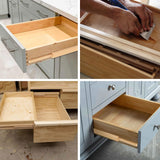 DAJAVE 6PCS 14 Inch Wood Drawer Slides with Metal Slide Glides, Classic Traditional Wood Center Guide Track Mount Drawer Glides Rails Replacement DAJAVE