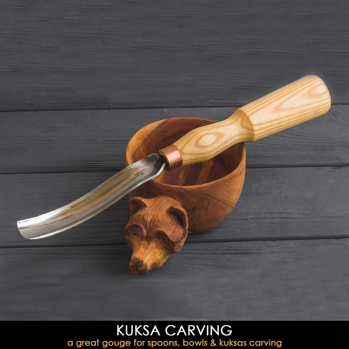 BeaverCraft Wood Carving Gouge 7L/22 Wood Carving Chisels Professional - Spoon Gouge, Cup Chisel Curved Chisel for Woodworking - Spoon Carving Knife BeaverCraft