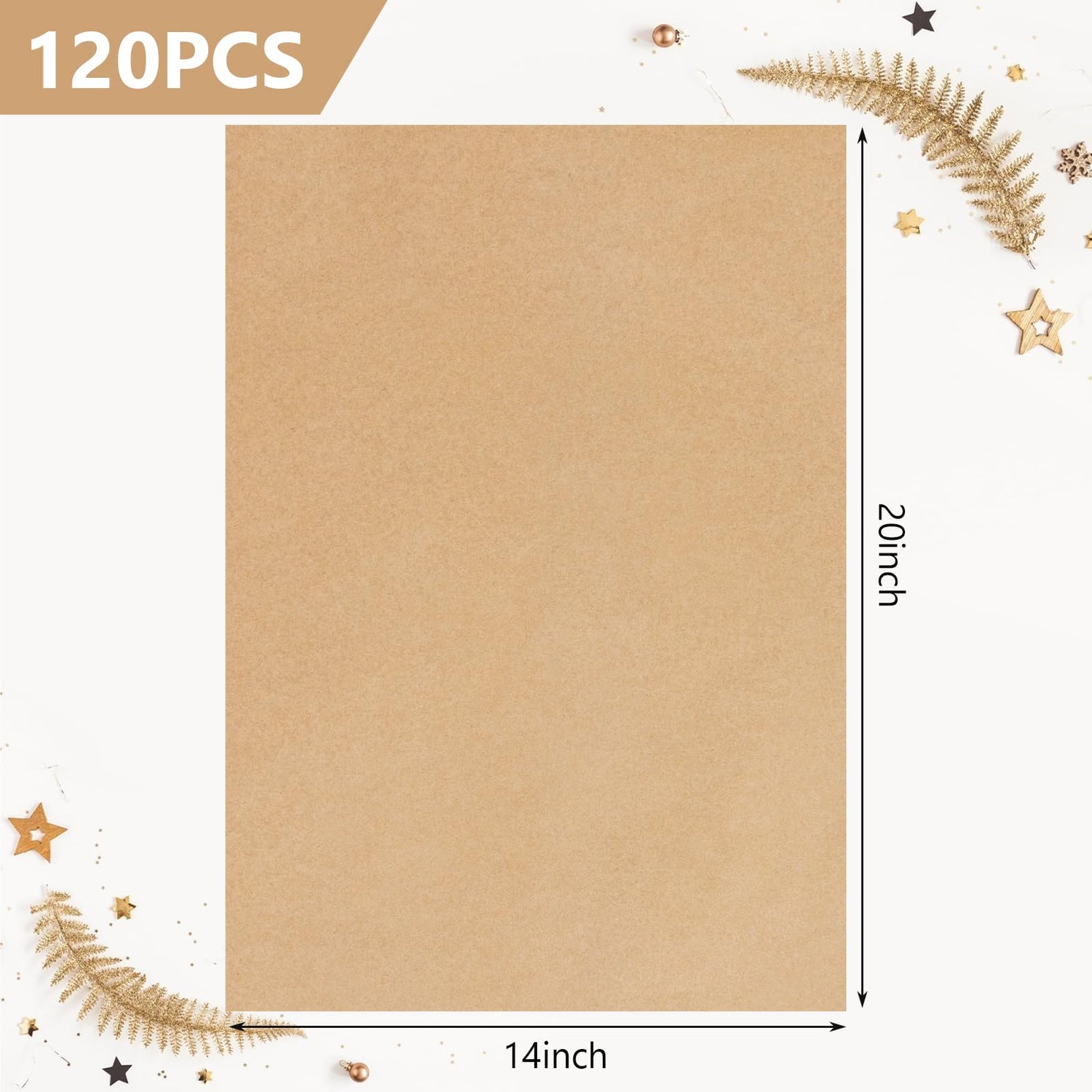 Koogel 120 Sheets Kraft Tissue Paper Bulk, Tissue Paper Gift Wrapping 14 x 20 Inch Brown Rustic Art Paper for DIY Project Birthday Holiday Crafts Koogel