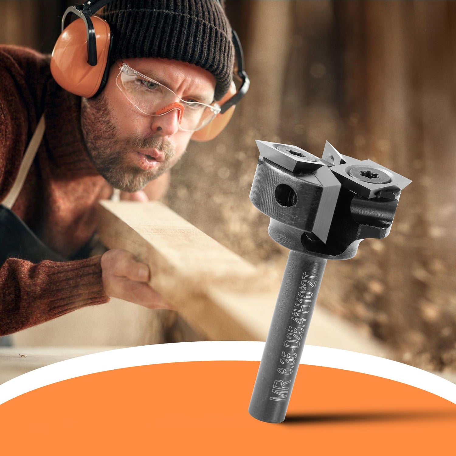 Genmitsu CNC Spoilboard Surfacing Router Bit 1/4" Shank, Slab Flattening Router Bit with 1" Cutting Diameter, 4 Flutes Insert Carbide Wood Planer Genmitsu