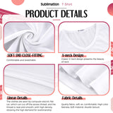 Women's V-Neck Sublimation T-Shirt 4-Pack - Blank White Short Sleeve Shirts (Small) Tarpop