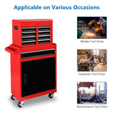 TUFFIOM 5-Drawer Rolling Tool Chest Storage Cabinet w/Drawers, Wheels, Detachable Top & Adjustable Shelf, Mechanic Tool Organizer Box for Garage, TUFFIOM