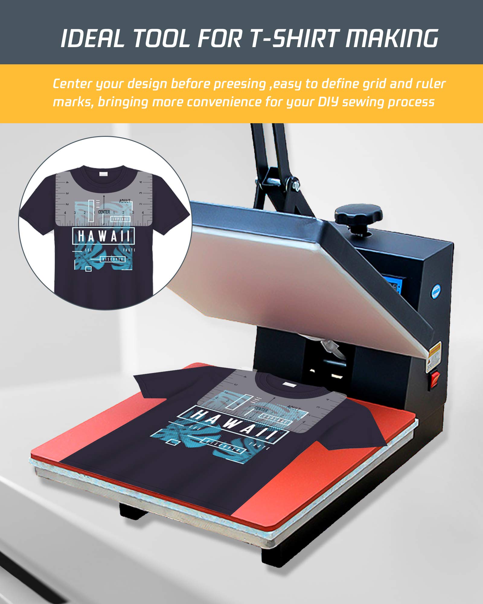 10 Packs Tshirt Ruler Guide Heat Press,T-Shirt Alignment Ruler