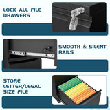 MIIIKO File Cabinet 3 Drawers on Wheels Under Desk, Metal Rolling File Cabinets with Lock for Home Office, Unassembled MIIIKO