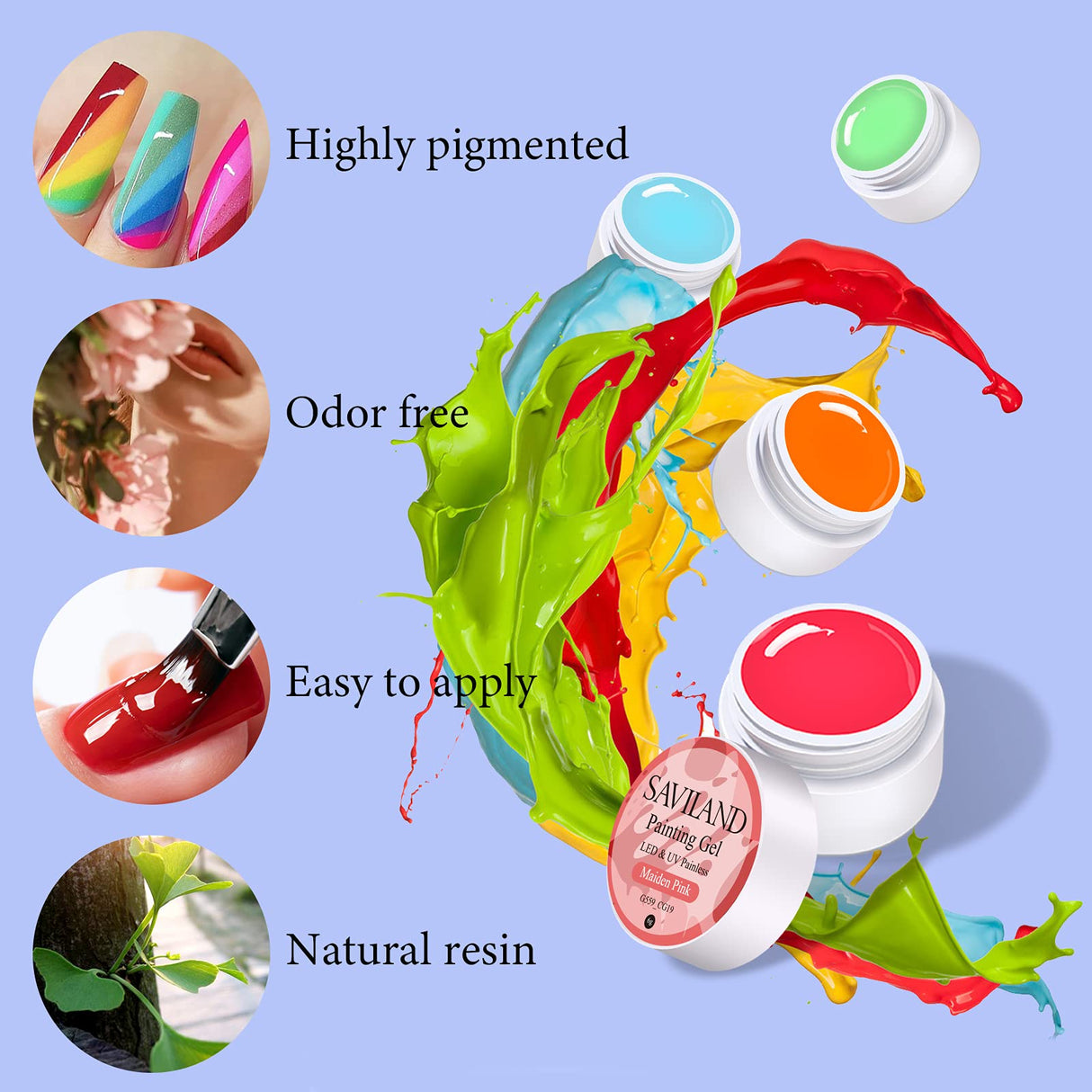 Saviland 12 Colors Nail Art Pens Set - 3D Nail Polish Pens Graffiti Nail Dotting Tools Acrylic Paint Pens Drawing Painting Point Liner Pen for Nails SAVILAND