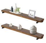 TEN49 Espresso Industrial Pipe Floating Wood Shelf - 36" Rustic Decor TEN49