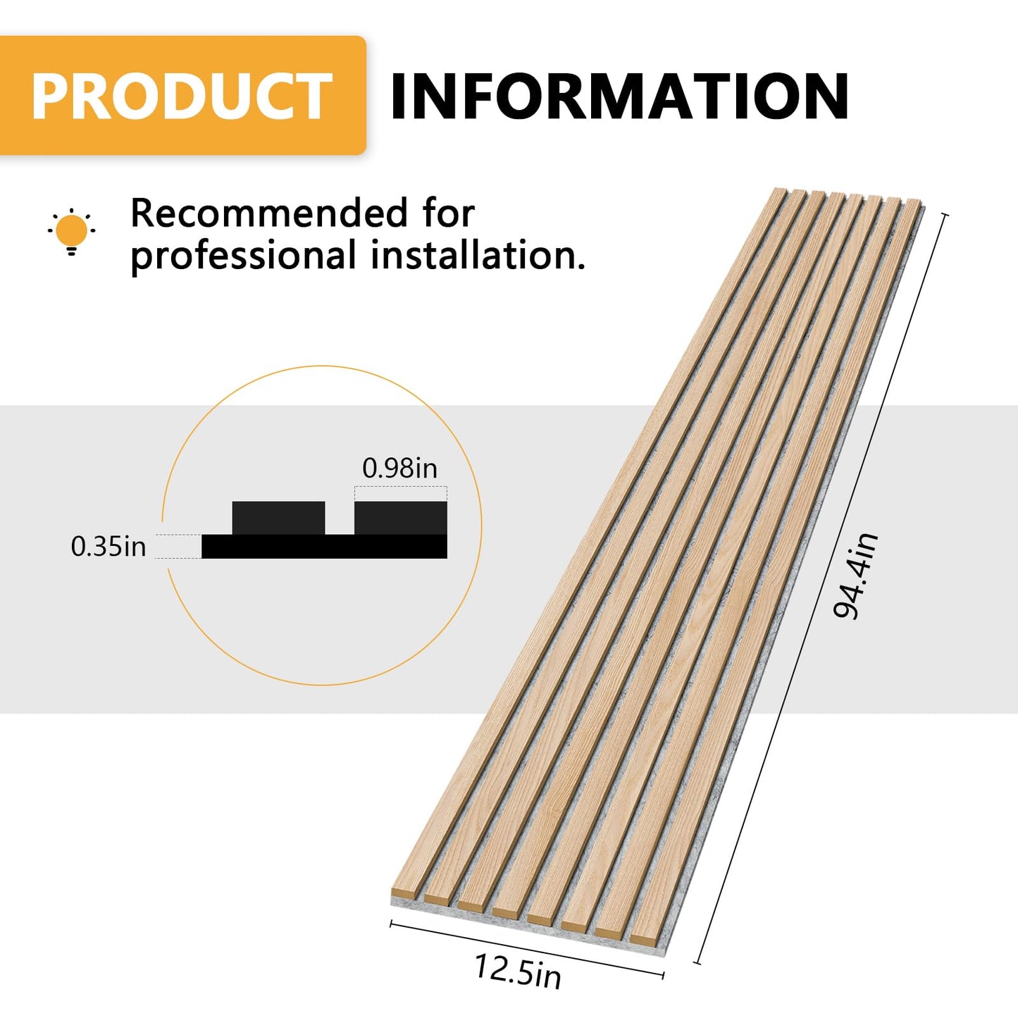 Olanglab Acoustic Wood Wall Panels, 2Pack 94.48"x 12.59" Each, Decorative Sound Proof Panels for Walls,3D Acoustic Panels Block Noise from Outside, - WoodArtSupply