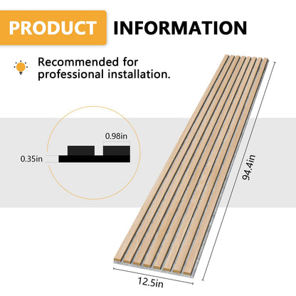 Olanglab Acoustic Wood Wall Panels, 2Pack 94.48"x 12.59" Each, Decorative Sound Proof Panels for Walls,3D Acoustic Panels Block Noise from Outside, - WoodArtSupply