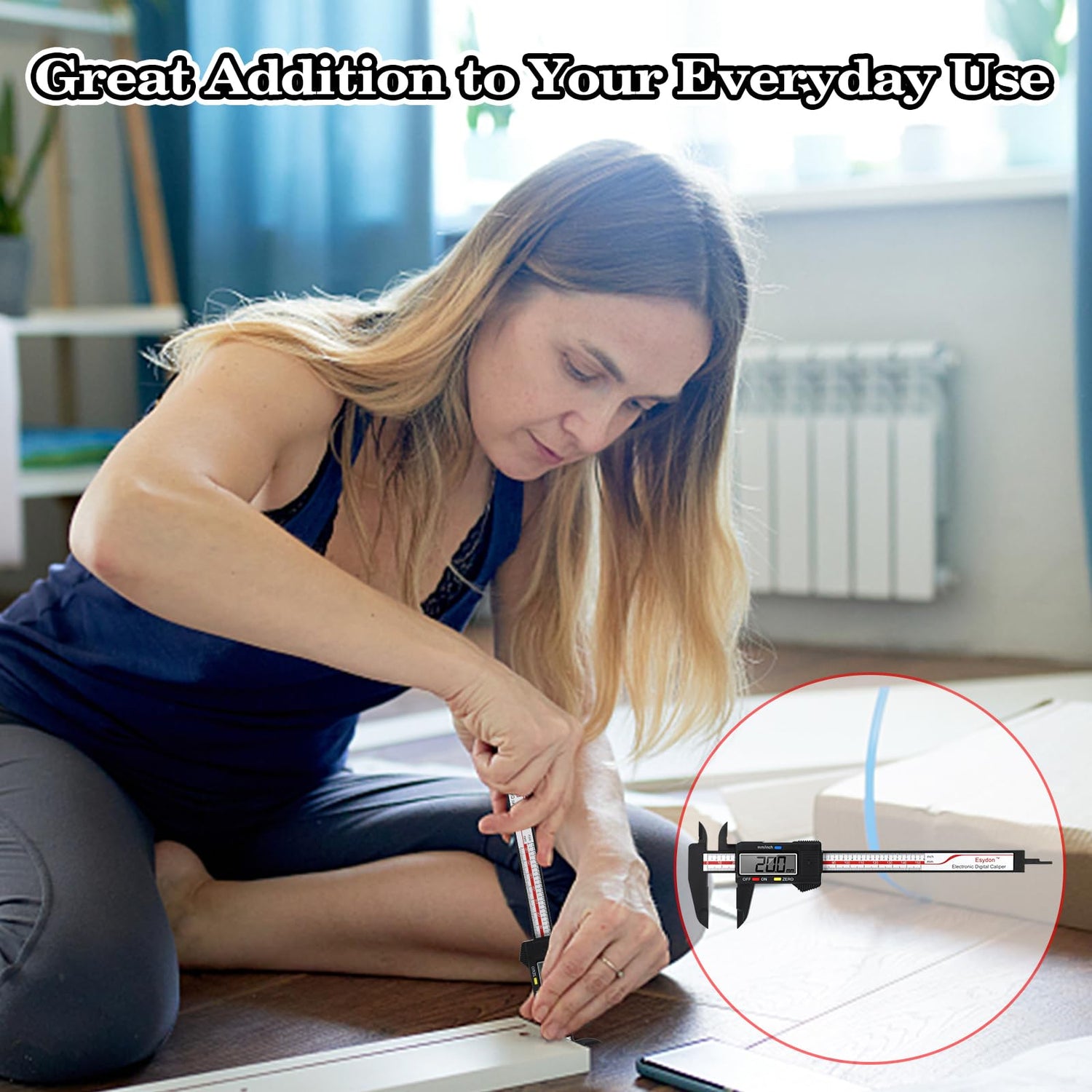 Digital Caliper, Esydon Upgraded Calipers 6 inch, Measuring Tool, Electronic Ruler, with Large LCD Screen, Auto-Off Feature, Inch and Millimeter Esydon