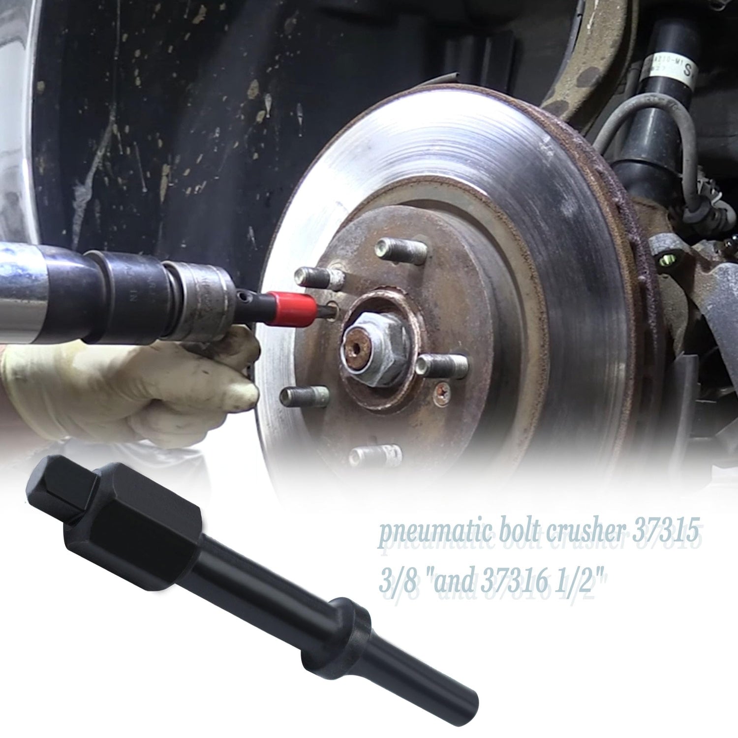 IGIUA 32029 Air Hammer Socket Adapter, 37315 3/8" & 37316 1/2" Shake 'n break Pneumatic Bolt Breaker Set,2-Piece IGIUA