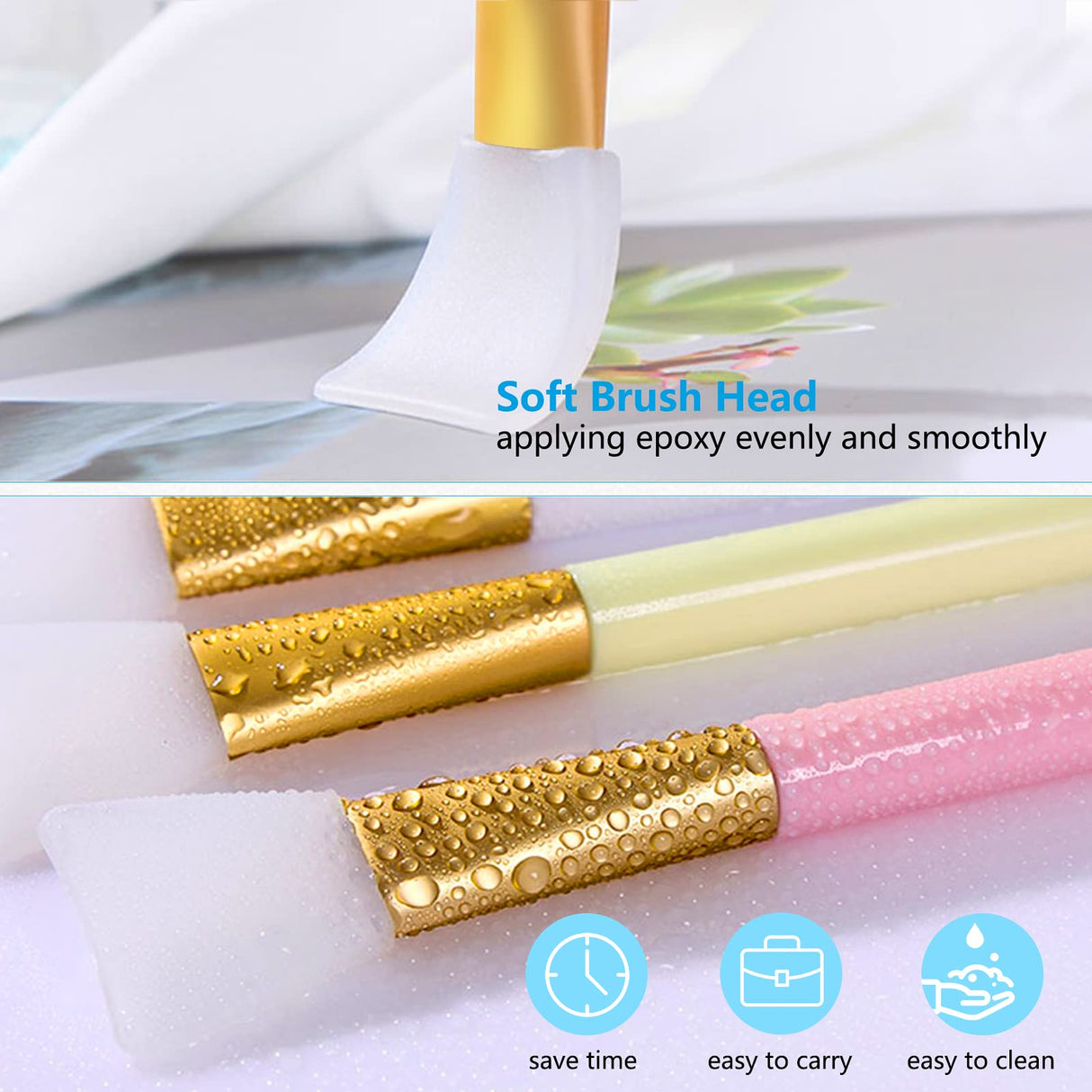 Silicon Epoxy Brushes Set for Making Epoxy Glitter Tumblers, Reusable Flexible Epoxy Application Sticks for Spreading an Even Coat of Epoxy Resin on Riomh
