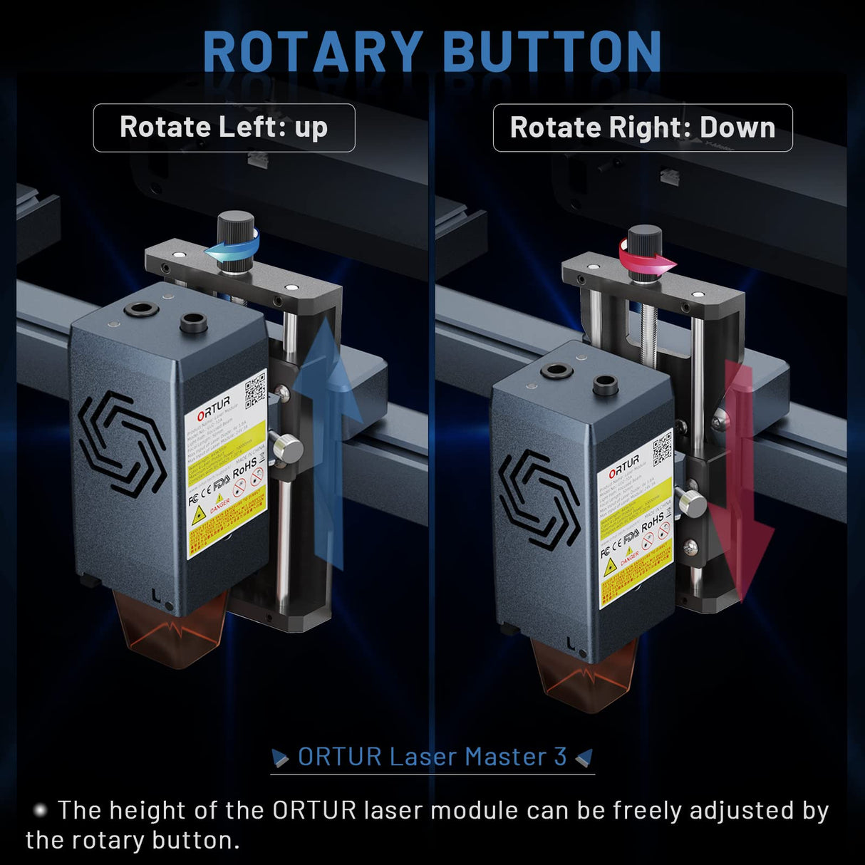 ORTUR Laser Head Focusing Controller for ORTUR Laser Master 3, ORTUR Laser Master 2 S2 Series and ORTUR Laser Master 2 PRO S2 Series Laser Engraver Ortur