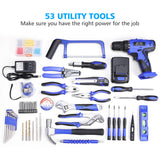 112 Piece Power Tool Combo Kits with 21V Cordless Drill, Professional Household Home Tool Kit Set with DIY Hand Tool Kits for Garden Office House jar-owl