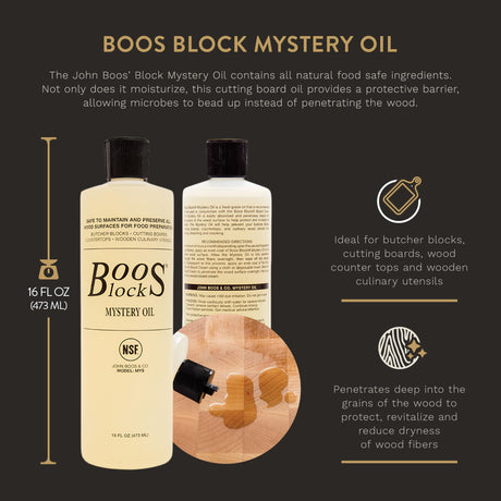 John Boos 16 Oz All Natural Beeswax Moisture Care for Wood Kitchen Cutting Boards, Boos Chopping Block & Countertops, Food Safe Charcuterie Essential John Boos