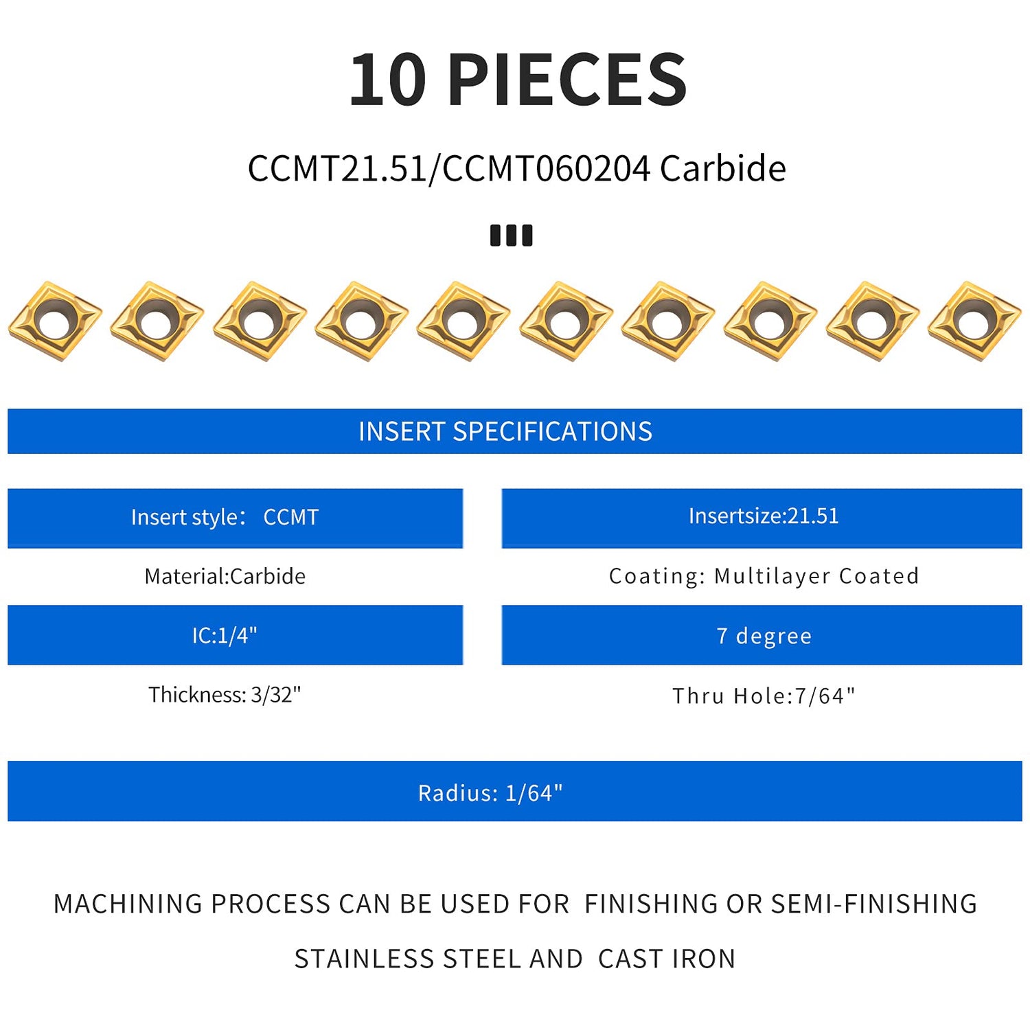 14 Pieces Lathe Boring Bar Set 4 Pieces 95 Degree S07K/ S08K/ S10K/ S12M-SCLCR06 Lathe Boring Internal Turning Bar Holder with 10 Pieces CCMT0602 Honoson