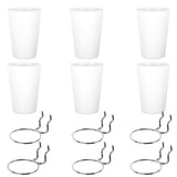 Kuhome 6 Sets Pegboard Hooks with Pegboard Cups, Ring Style Pegboard Bins with Rings, Pegboard Cup Holder Accessories for Organizing Storage (White) Kuhome
