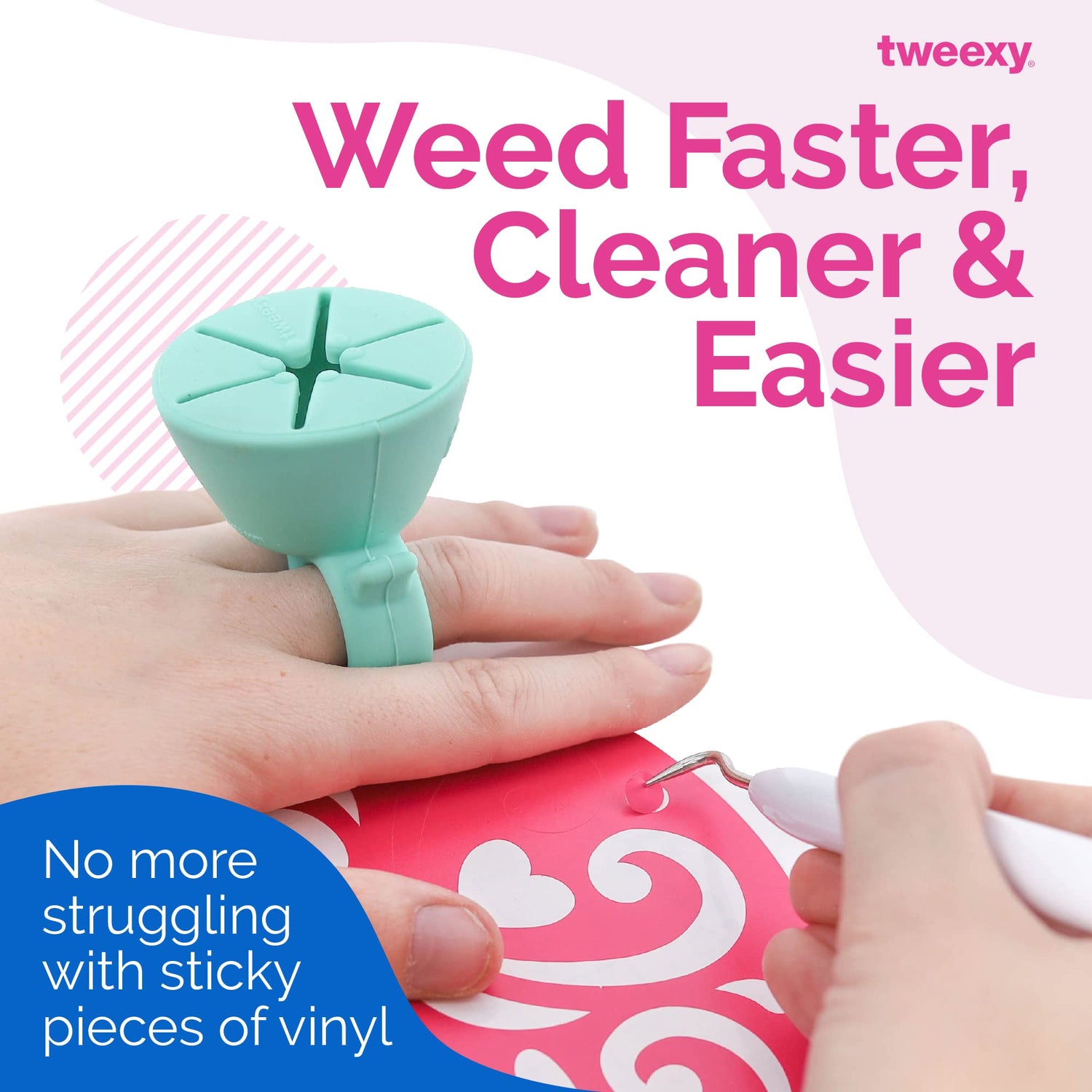 tweexy Craft Vinyl Weeding Scrap Collector Ring | Weeding Tools for Vinyl Heat Transfer, HTV Crafting & Adhesive Paper Sheets Holder | Portable Heat tweexy