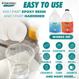 Clear, 2 Part Epoxy Resin Kit, for Tabletops, Composite, Construction, Arts & Crafts - 2 Gallon Kit The Epoxy Resin Store
