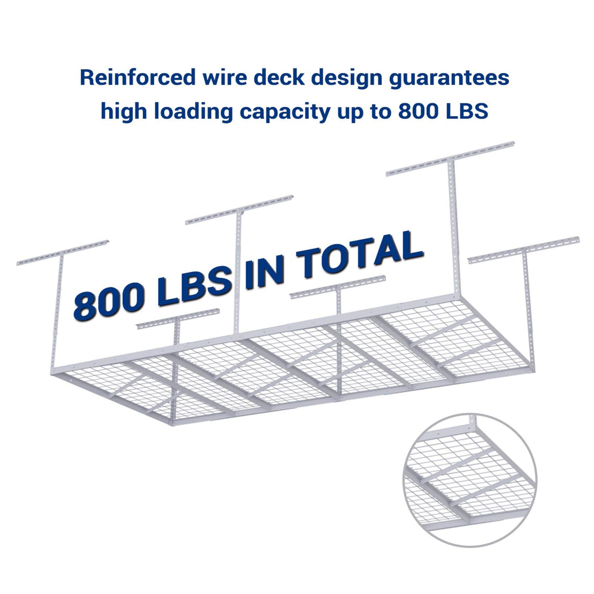 FLEXIMOUNTS Pro 4x8 Overhead Garage Storage Rack,Adjustable Garage Storage Organization Systerm,Heavy Duty Metal Garage Ceiling Storage Racks,800lbs FLEXIMOUNTS
