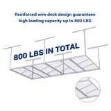 FLEXIMOUNTS Pro 4x8 Overhead Garage Storage Rack,Adjustable Garage Storage Organization Systerm,Heavy Duty Metal Garage Ceiling Storage Racks,800lbs FLEXIMOUNTS