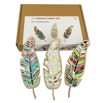 Roedax Craft Kits for Adults Porcelain Tile Mixed Colour Mosaic Leaf Kit for Kids and Adults Creative DIY Colourful Home Decoration Painting Art - WoodArtSupply