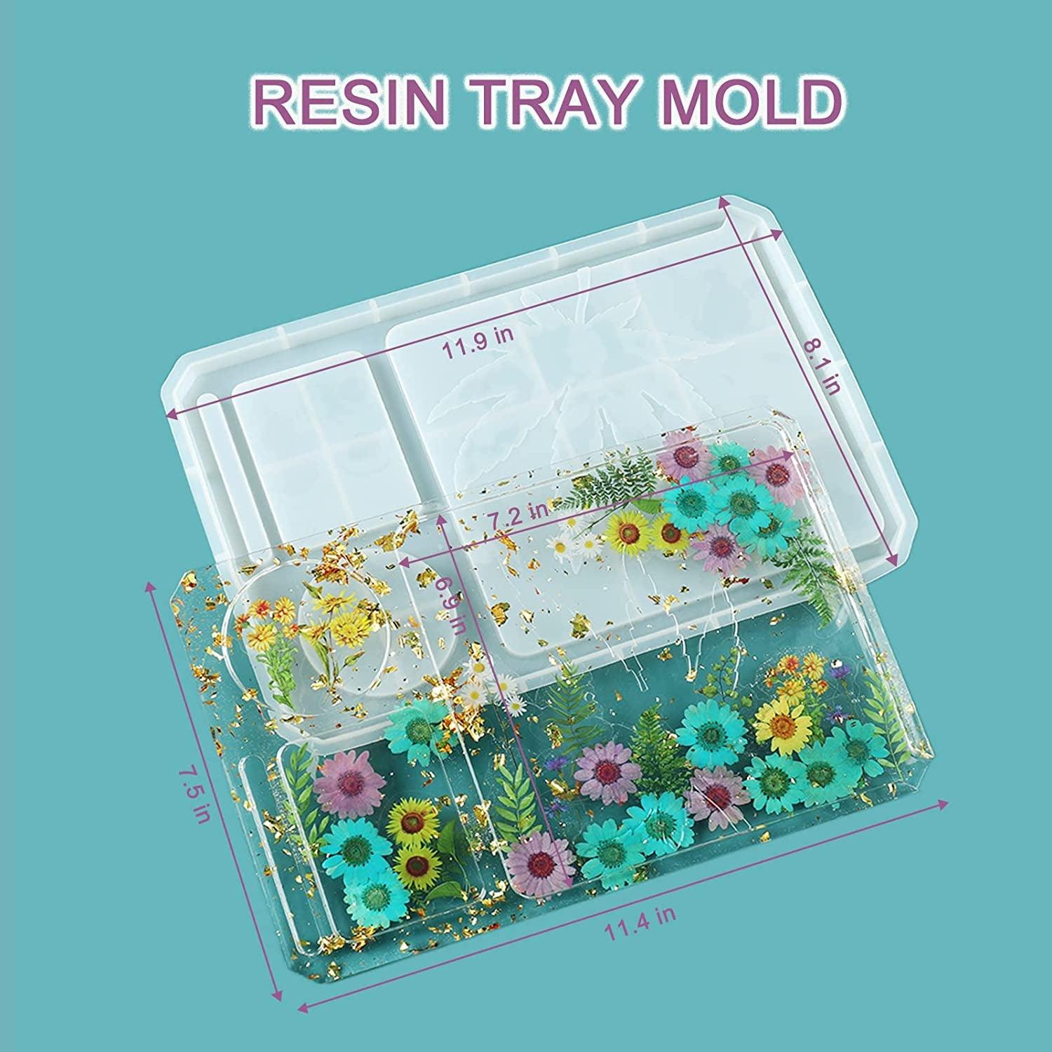 Round Resin Tray Mold Large Rolling Tray Molds With Edges Silicone Mold for  DIY Resin Serving Tray Epoxy Resin Jewelry Holder Art Molds 