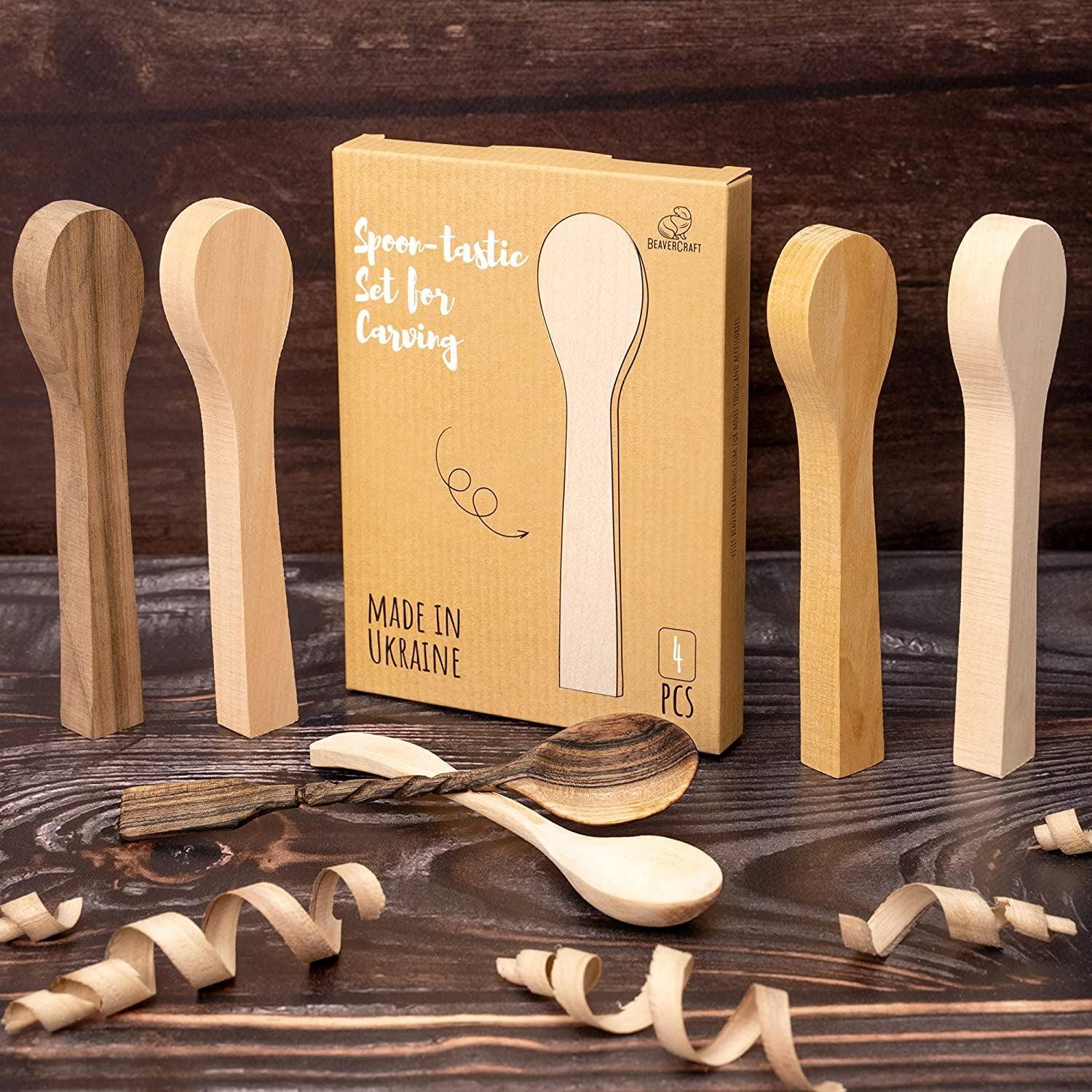 Wood Carving Spoon Blank Unfinished Wood Carving Spoon Carving Kit Wooden Blank Spoon WoodArtSupply