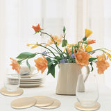 14Pcs Unfinished Wood Coasters, 4 Inch round Blank Wooden Coasters for Crafts with Non-Slip Silicon Dots WoodArtSupply