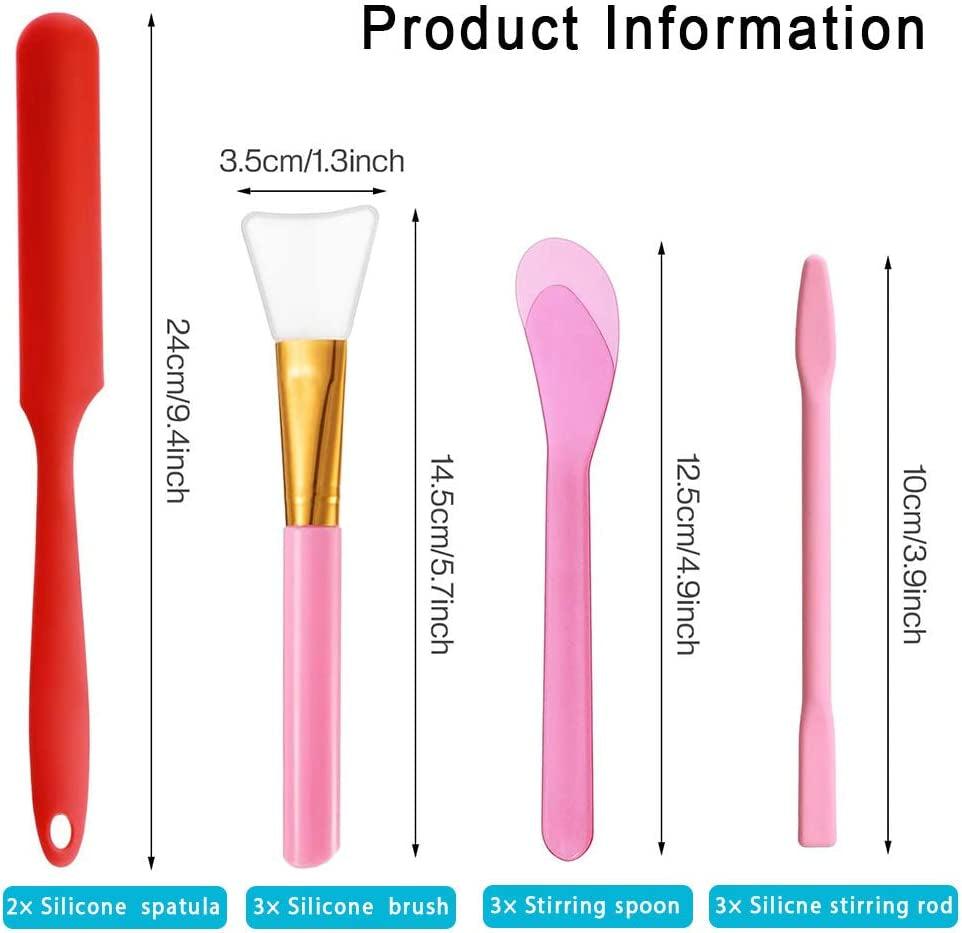 Silicone Stir Sticks Kit 16Pcs, Silicone Epoxy Brush, Silicone Stirring Tool, Mixing Spoon, Silicone Scraper DIY Crafts Tool for Resin Epoxy Liquid WoodArtSupply