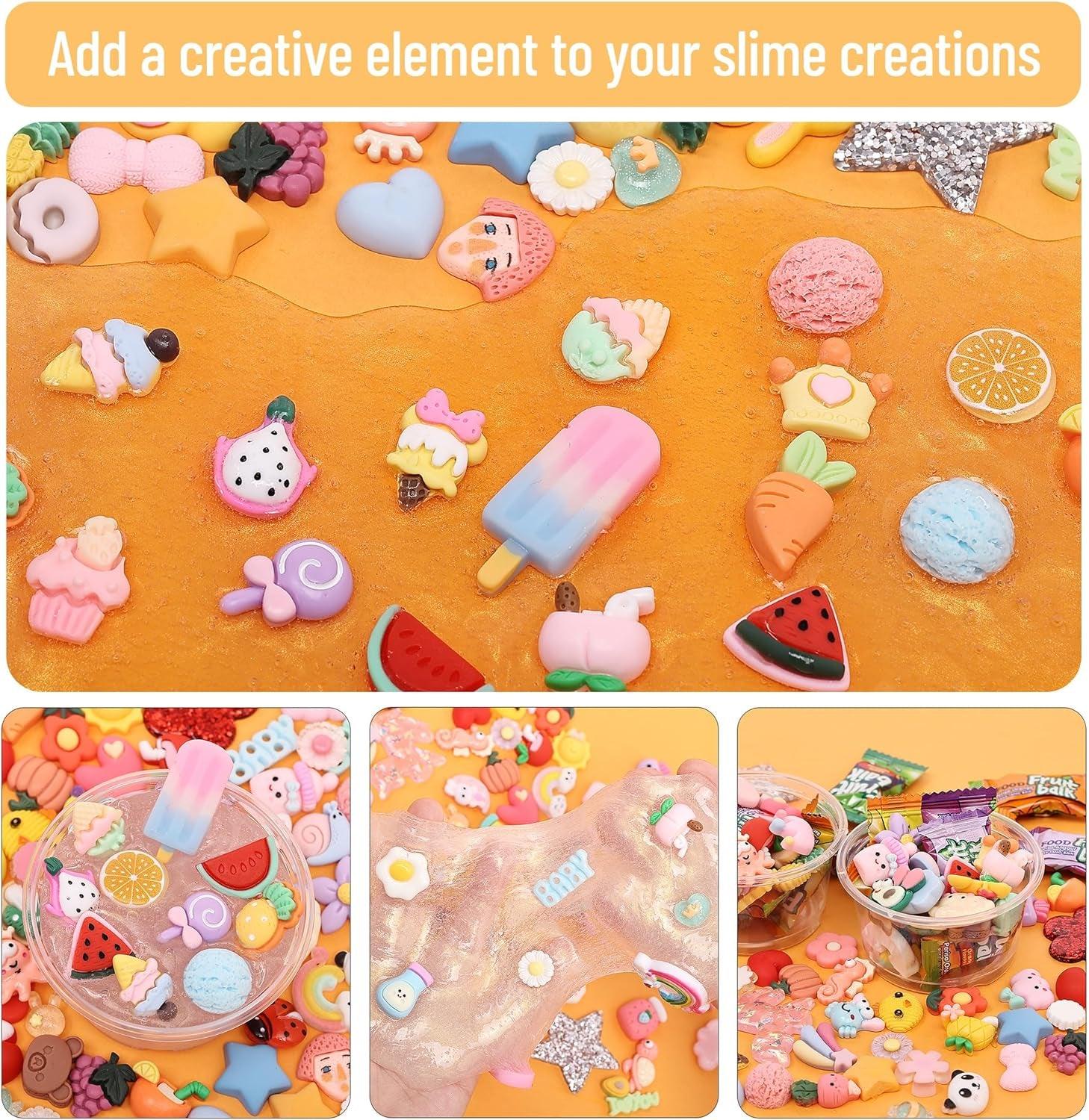 Slime Charms, 100 Pcs, Resin Charms, Charms for Slime, Cute Charms, Flatback Resin Charms, Fake Candy Charms, Flatback Charms, Resin Flatback Charms, WoodArtSupply