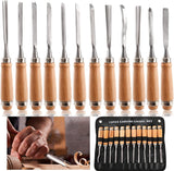 12 PCS Wood Carving Tools, Gouges Woodworking Chisels, Full Size Wood Carving Knifes WoodArtSupply