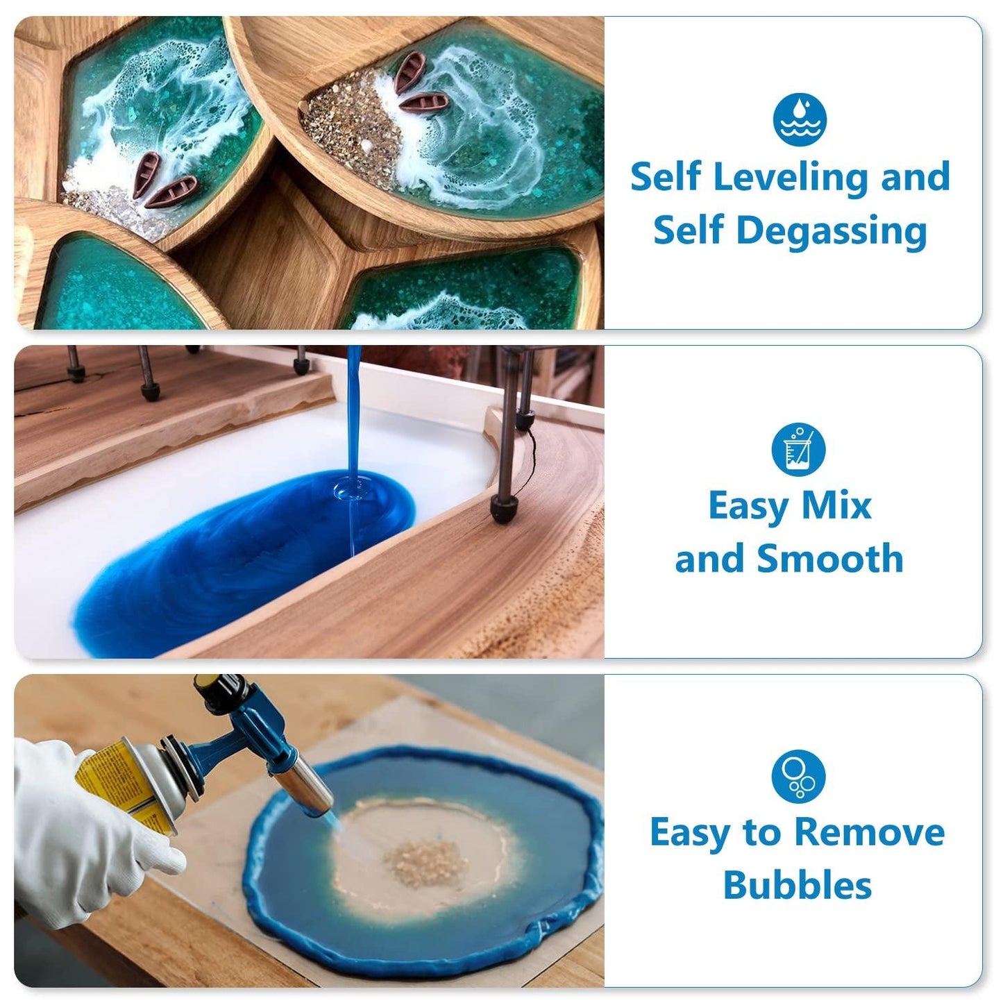Epoxy Resin 1 Gallon Kit, Crystal Clear Epoxy Tabletop Resin Self Leveling, Bubbles Free and Anti-Yellowing, Rivertop Resin 1 Gallon 2 Part Epoxy for Coating & Casting, Mix Ratio 1:1 - WoodArtSupply