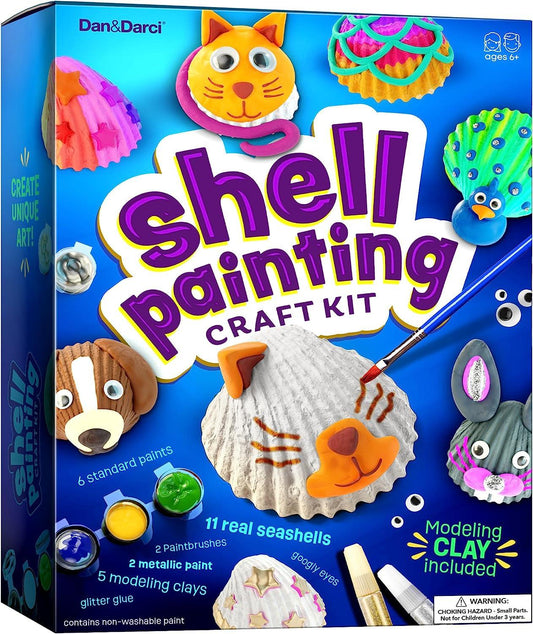 Kids Sea Shell Painting Kit - Arts & Crafts Gifts for Boys and Girls Ages 4-12 - Craft Activities Kits - WoodArtSupply