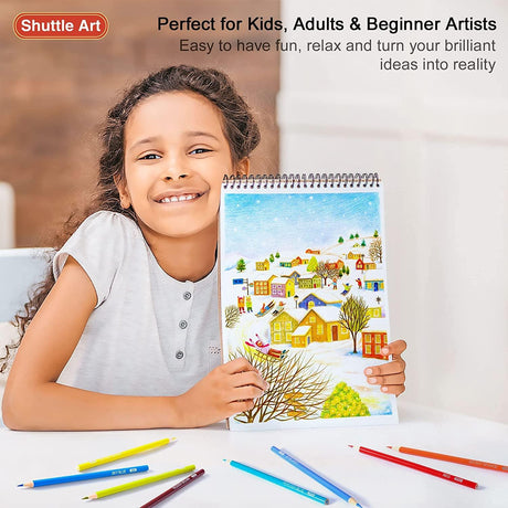136 Colored Pencils , Soft Core Coloring Pencils Set for Adult Coloring Books WoodArtSupply