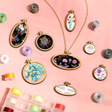 Mini Embroidery Hoop Wooden Mini Crossing Stitch Hoop Mini Ring Embroidery Circle for DIY Pendant Crafts, Round, Oval Vertical, Oval Horizontal (16 WoodArtSupply