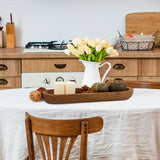 BORSHAE Wooden Decorative Farmhouse Dough Bowl Hand Carved Centerpiece (20 x 6 x 2 inches) BORSHAE