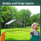 CHICKENPEN Large Metal Chicken Coop Walk-in Poultry Cage Chicken Run Pen Rabbit Duck House with Waterproof and Anti-UV Cover for Outdoor Farm Use CHICKENPEN