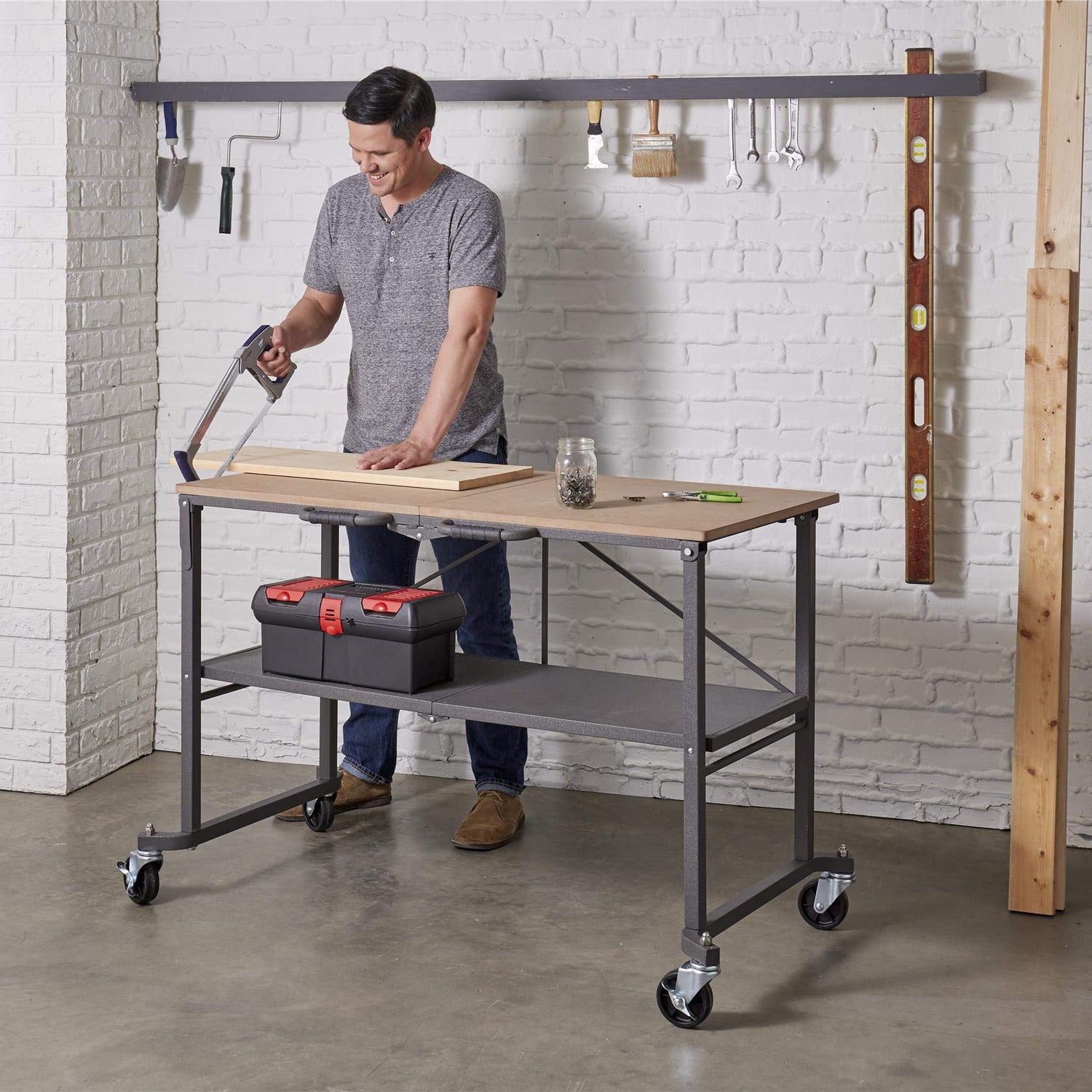 COSCO 66721DKG1E Folding Workbench and Table, Dark Gray CoscoProducts