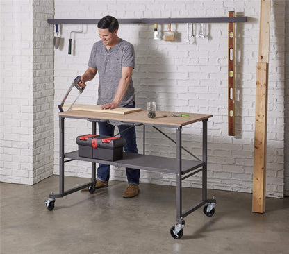 COSCO 66721DKG1E Folding Workbench and Table, Dark Gray - WoodArtSupply