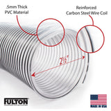 2 1/2" x 20' Clear PVC Dust Collection Hose For Use with Dust Collectors with 2-1/2" Ports. Ideal for Shop Vacuums Fulton