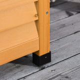 Outsunny 75 Gallon Wooden Deck Box, Outdoor Storage Container with Aerating Gap & Weather-Fighting Finish, Yellow Outsunny