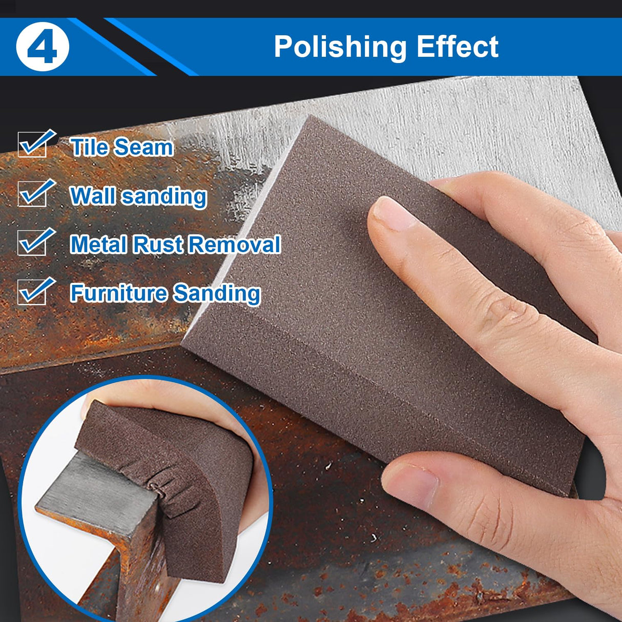 smseace 12pcs 5-Values Sanding Blocks 60/80/120/180/220 Grit Sanding Sponges Washable and Reusable Coarse/Medium/Fine/Superfine Sandpaper Block for smseace