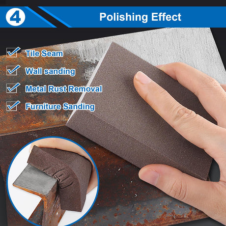 smseace 12pcs 5-Values Sanding Blocks 60/80/120/180/220 Grit Sanding Sponges Washable and Reusable Coarse/Medium/Fine/Superfine Sandpaper Block for smseace