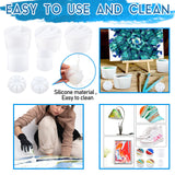 7 Pcs Paint Pour Cup Bundle 3 Pcs Acrylic Paint Pouring Cup Multi Channel Split Cup for Paint Pouring 2 Pcs Large Open Cup 2pcs Flower Pour Cup for Baderke