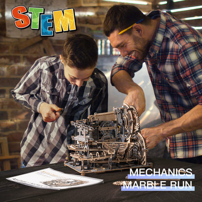 Marble Run to Build, 294-Piece Wooden Marble Maze STEM Toy Building Sets for Teens & Adults Unique Hobbies Kit/Gift - WoodArtSupply