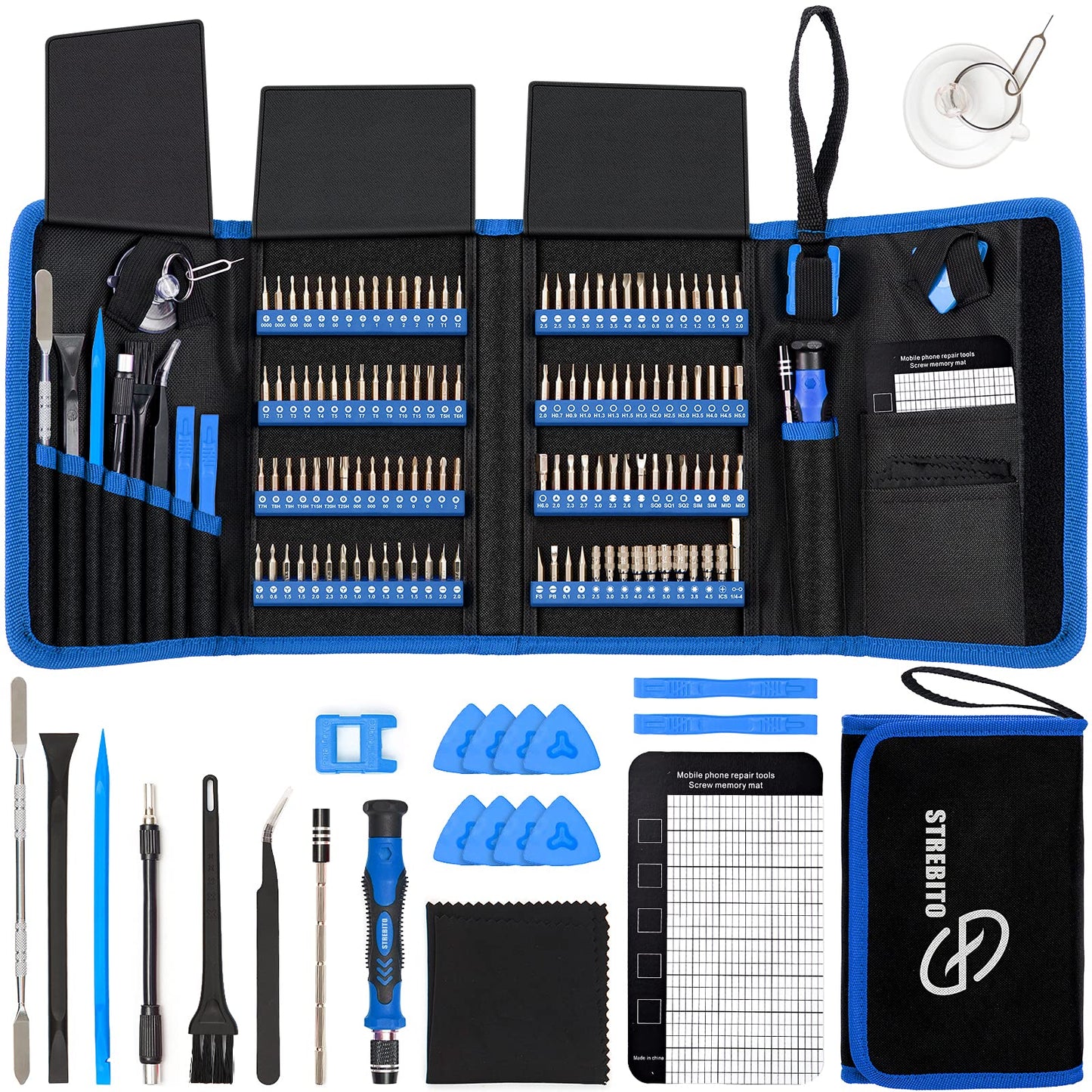 STREBITO Electronics Precision Screwdriver Sets 142-Piece with 120 Bits Magnetic Repair Tool Kit for iPhone, MacBook, Computer, Laptop, PC, Tablet,