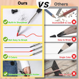Enhon 43 Pcs Carpenter Pencils Set, Construction Pencils with Sharpener and 39 Refills, Deep Hole Mechanical Carpenter Pencil Set with Retractable Enhon