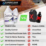 Table Top Epoxy Resin Superclear 1 Gallon | 128 oz Cup Kit, Anti-Yellow Highest UV Impact Resistance, Food Grade Safe, Ultra Crystal Clear Gloss, FGCI